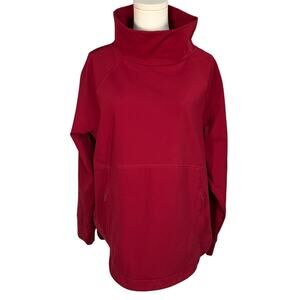 Lou & Grey Sporty Brushed Back Pockets Sweatshirt Red Womens Large‎ Athleisure